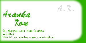 aranka kom business card